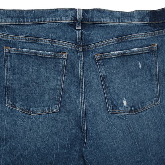 Abercrombie & Fitch High Rise Distressed Mom Jeans Medium Wash Raw Hem Size 24S - Picture 6 of 10